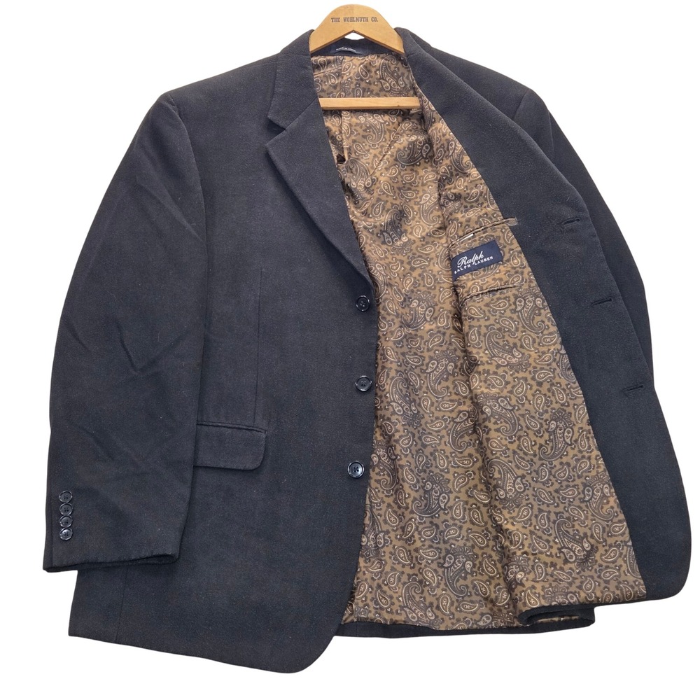 Ralph Lauren Blazer Mens‎ 42R Black Sport Coat Paisley Lined Corduroy